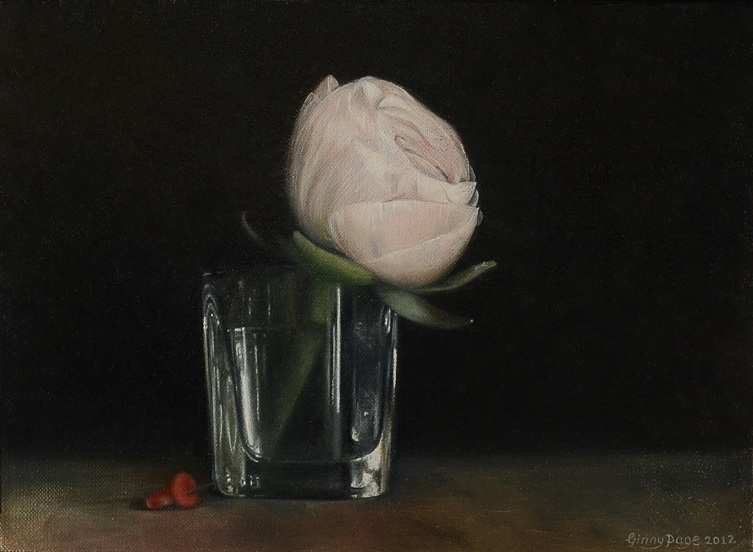 Ranunculus No.1, 2012 – Still life oil painting on canvas, 16 x 22 cm – Ginny Page